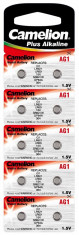 Blister 10 buc. Baterii Alcaline Camelion Germania pentru Ceasuri AG1, LR621 - Baterie Ceas, cu Factura foto