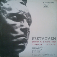 BEETHOVEN - SIMFONIA NR. 5 IN DO MINOR - UVERTURA CORIOLAN DISC VINIL