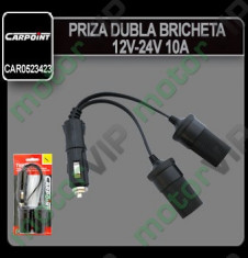 PRIZA DUBLA BRICHETA 12-24V 10A 28 LEI foto