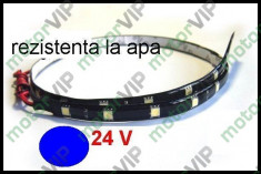 Banda flexibila cu 12 led-uri 5050 (30 cm), lumina albastra 24V foto