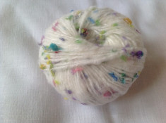 Fir de tricotat sau crosetat ,de efect , moale si catifelat, cu minipomponele colorate foto