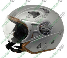 Casca moto Jet Deluxe L Size SILVER Csc138 foto