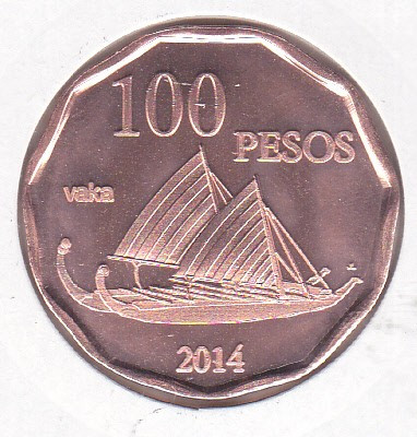 bnk mnd Insula Pastelui 100 pesos 2014 unc , barca