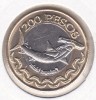 Bnk mnd Insula Pastelui 200 pesos 2014 unc , fauna marina - bimetal, America Centrala si de Sud
