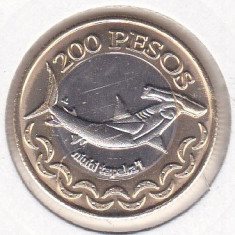 bnk mnd Insula Pastelui 200 pesos 2014 unc , fauna marina - bimetal