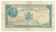 ROMANIA 5000 5.000 LEI 2 MAI 1944 P-55 [13] foto
