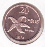 Bnk mnd Insula Pastelui 20 pesos 2014 unc , fauna marina, Australia si Oceania