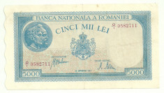 ROMANIA 5000 5.000 LEI 28 Septembrie 1943 P-55 [1] foto