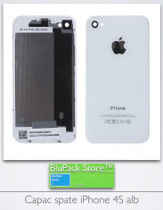 Capac baterie spate pentru iPhone 4s alb white inlocuire piesa de schimb sticla capac baterie accesoriu Garantia de Livrare foto