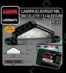 LAMPA ILUMINAT NUMAR CIRCULATIE CU 4LEDURI 25 foto