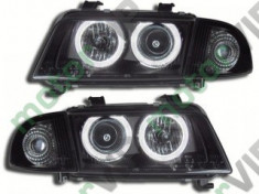 Angel Eyes Faruri pentru Audi A4 Typ B5 Bj. 95-99 negru fk foto