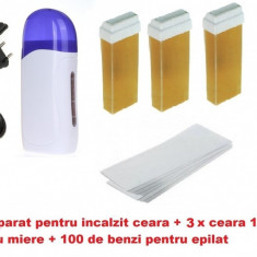 kit pentru epilat cu 3 x ceara de unica folosinta si hartie pentru epilat