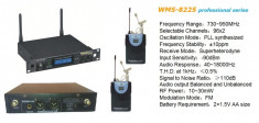 WMS-8225 KIT 2xMICROFOANE DE LAVALIERA WIRELESS, banda UHF 800mhZ, 30mW, sunet foarte clar, 70-100m foto