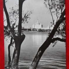 CP - Vedere-RPR - Bucuresti - Lacul Herastrau si Casa Scinteii - circulata 1965