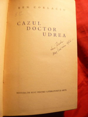 Ben Corlaciu - Cazul Dr. Udrea - Prima Ed. 1959 foto