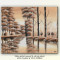 Tablou sepia- Peisaj pe canal (1) - 50x60cm, livrare gratuita in 24-48h