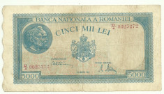 ROMANIA 5000 5.000 LEI 20 MARTIE 1945 P-55 [7] foto