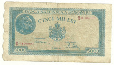 ROMANIA 5000 5.000 LEI 21 August 1945 P-55 [15] foto
