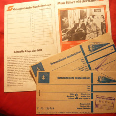 2 Bilete vechi deTren- Viena-Bucuresti ,in etui special cu instructiuni