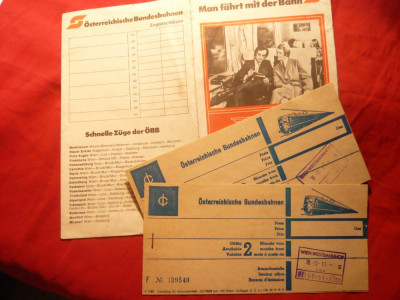 2 Bilete vechi deTren- Viena-Bucuresti ,in etui special cu instructiuni foto