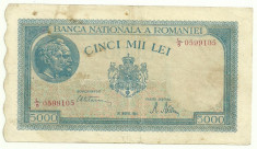 ROMANIA 5000 5.000 LEI 20 MARTIE 1945 P-55 [5] foto