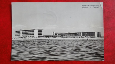 CP - Vedere - RPR - Mamaia - Hotelurile Modern si Central - circulata 1961 foto