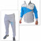 Trening ADIDAS Slim Fit Conic bumbac (buzunare cu fermoar) - gri cu albastru - Model NOU, EDITIE LIMITATA