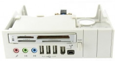 Panel 5.25 64 in 1 Cardreader USB Firewire Audio Alb YPP009 foto