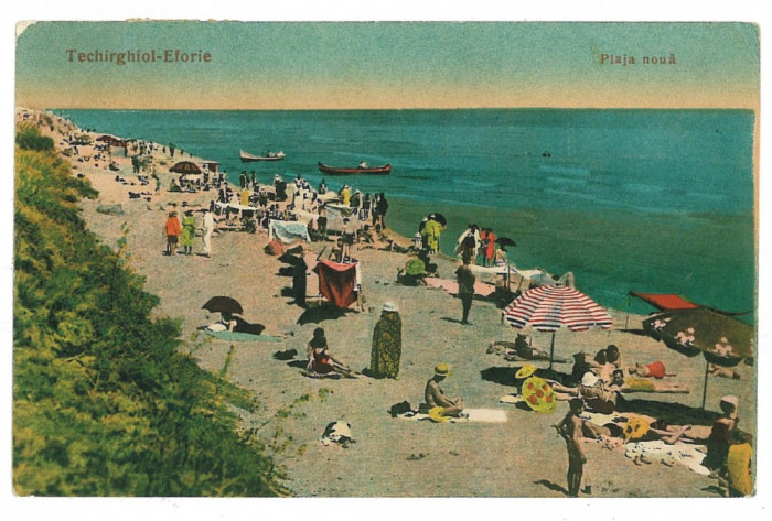 176 - TECHIRGHIOL, Dobrogea, plaja - old postcard - used - 1934