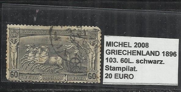 GRECIA 103. 60L. SCHWARZ - . STAMPILAT