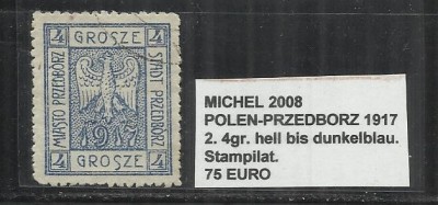 POLONIA - 2. 4GR. HELL BIS DUNKELBLAU - STAMPILAT foto