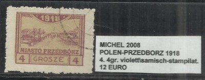 POLONIA - 4. 4GR. VIOLETT \ SAMISCH - STAMPILAT foto