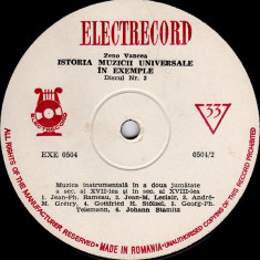 Zeno Vancea - Istoria Muzicii Universale In Exemple Nr. 3 (Muzica Instrumentala In A Doua Jumatate A Sec. Al XVII-lea, XVIII-lea) (Vinyl)