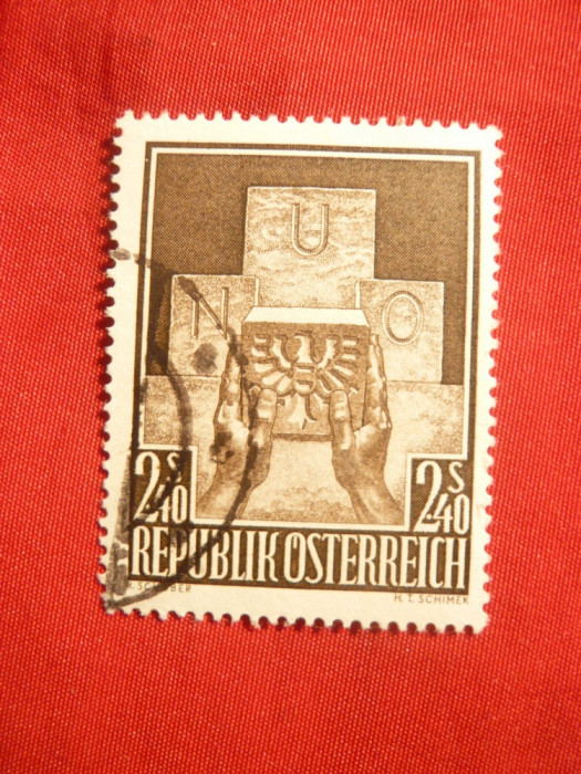 Serie Austria la ONU 1956 , Austria , 1 val.stamp.
