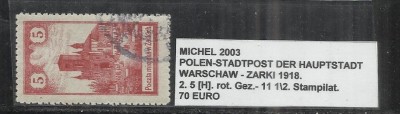 POLONIA - 2. 5[H].ROT.GEZ.-11 1\2 - STAMPILAT foto