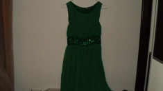 Rochie H&amp;amp;M, verde smarald, mar S, aplicatii pietre, superba foto