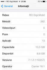 iPhone 4 alb, 16 gb, iOS 7.1.2 JB foto