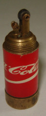 Bricheta metalica de colectie , fara gaz , veche COCA COLA foto