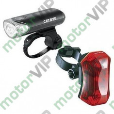 Set Lumini bicicleta Cateye Far Hl-el130 Stop Tl-ld170 foto