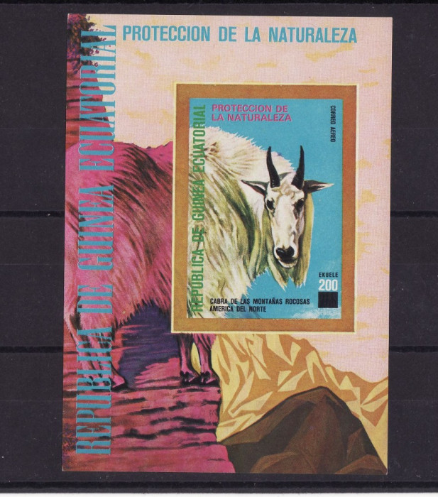 GUINEA ECUATORIALA 1977 FAUNA CAPRE (BLOC 272)