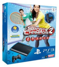 Consola Sony PS3 Sports Champions 2: PS3+ cu HDD 500G, 2 buc. x PS Move Motion controller , PS Eye camera + Media DVD remote controller, Dual charge foto