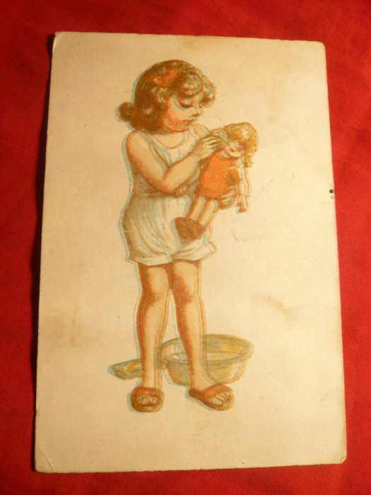 Ilustrata - Fetita cu Papusa - Piesa de Autor - Ed. Socec SAR