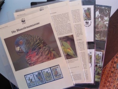 ST. LUCIA 1987 WWF PAPAGALI SET COMPLET + 4 FDC +4 MAXICARDS foto