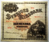 154. SUEDIA 100 KRONOR 1916 SR. 67611