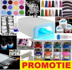 KIT SET UNGHII FALSE GEL UV MANICHIURA LAMPA UV foto