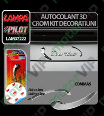 Autocolant 3D crom kit decoratiuni Commas foto