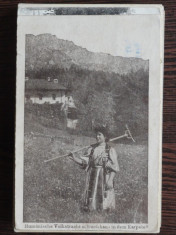 CARTE POSTALA Rumanische Volkstracht in dem Karpaten 1917 foto