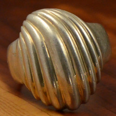 Vintage Sterling Silver (Ag925) -- Inel &amp;#039;ridged dome&amp;#039;, masiv!!!! foto