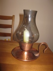 Lampa sau opait cu sticla de lampa , suport pt lumanare cu sticla de lampa foto