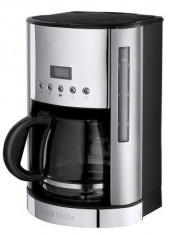 Cafetiera Russell Hobbs Deluxe cu design inovativ, indicator de apa luminos si afisaj LCD; capacitate rezervor apa: 1.8l; foto